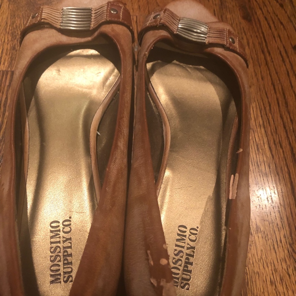 Mission tan peep toed flats women’s sz 11
